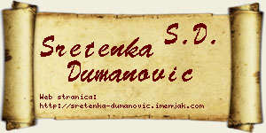 Sretenka Dumanović vizit kartica